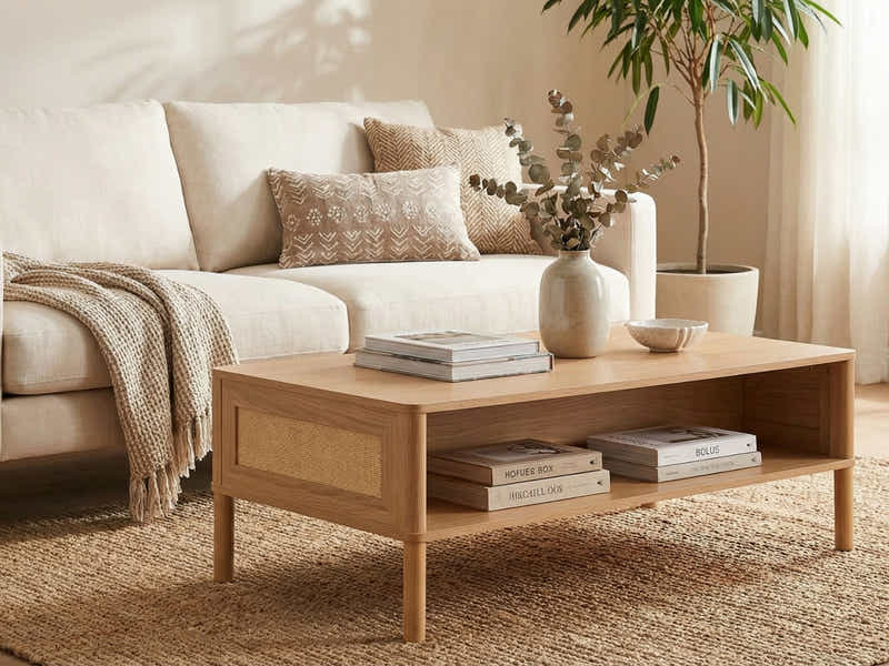 Naturlig Coffee Table with Shelf