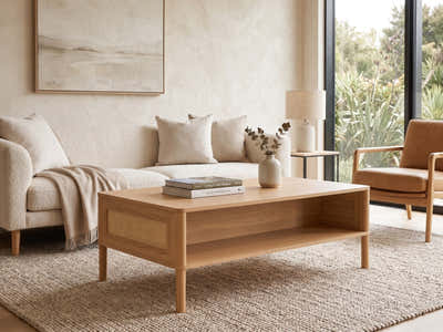 Naturlig Coffee Table with Shelf