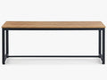 Wooden Dining Bench with Metal Legs - 140 cm