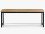 Wooden Dining Bench with Metal Legs - 140 cm