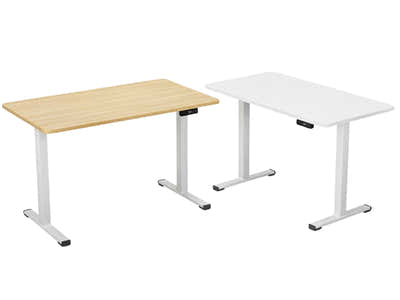 Height Adjustable Desk Set LK Oak & Height Adjustable Desk Set LK All White