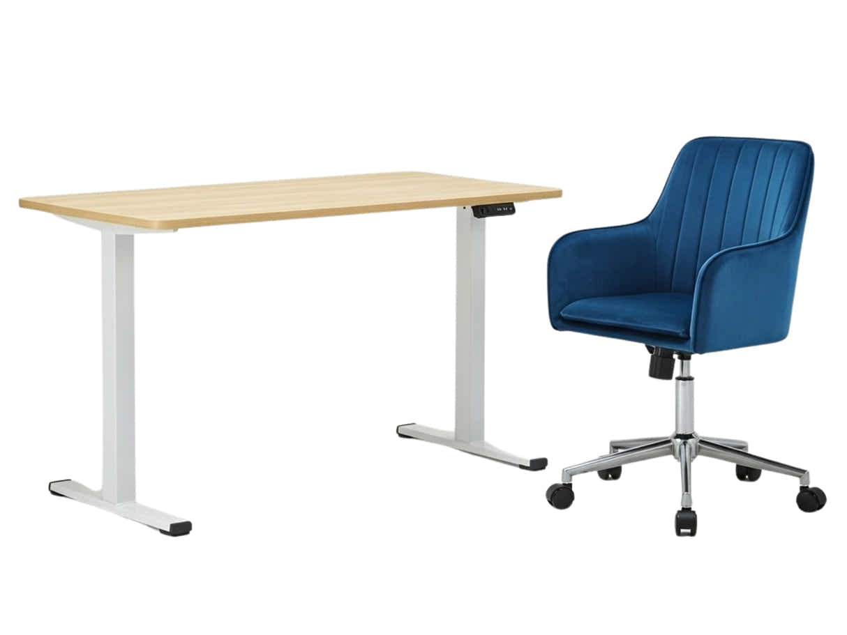 Height Adjustable Desk Set LK Oak & Artechwork Office Chair