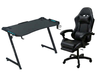 Gaming Table Z9 140cm & Faron Gaming Chair PVC Black