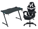 Gaming Table Z9 140cm & Faron Gaming Chair PVC White