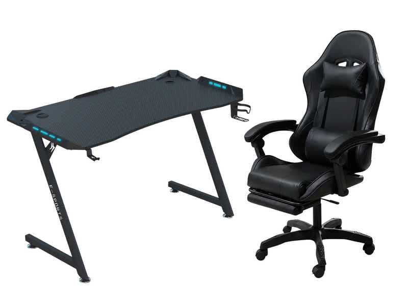 Gaming Table Z9 140cm & Nicola Gaming chair PVC Black