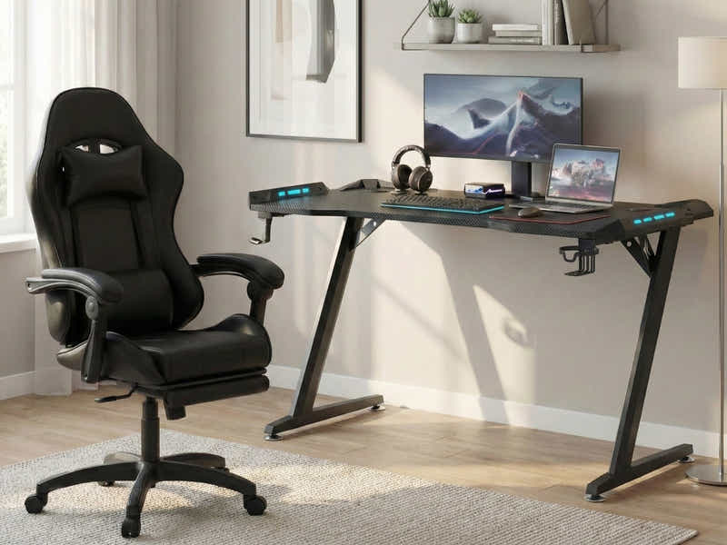 Gaming Table Z9 140cm & Nicola Gaming chair PVC Black
