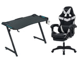 Gaming Table Z9 140cm & Nicola Gaming chair PVC Black+White