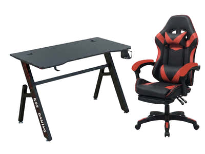 Gaming Table R6 120cm & Faron Gaming Chair PVC Red