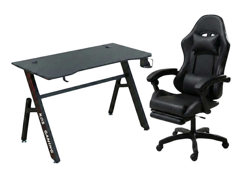 Gaming Table R6 120cm & Faron Gaming Chair PVC Black
