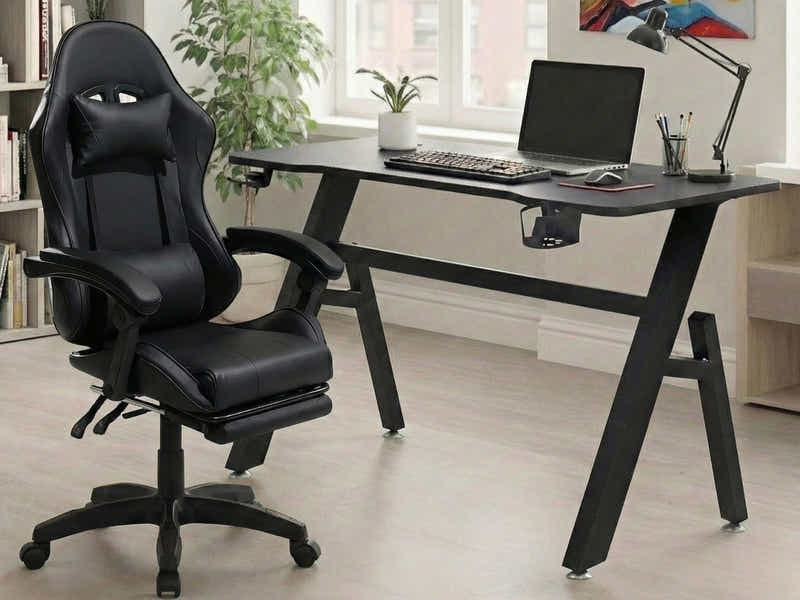 Gaming Table R6 120cm & Faron Gaming Chair PVC Black