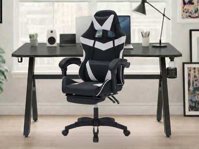 Gaming Table R6 120cm & Faron Gaming Chair PVC White