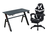 Gaming Table R6 120cm & Nicola Gaming chair PVC Black+White