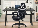 Gaming Table R6 120cm & Nicola Gaming chair PVC Black+White