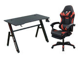 Gaming Table R6 120cm & Nicola Gaming chair PVC Black+Red