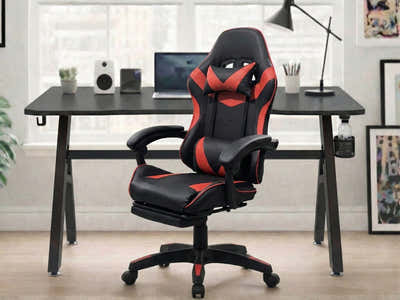 Gaming Table R6 120cm & Nicola Gaming chair PVC Black+Red