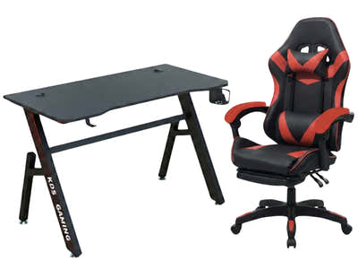 Gaming Table R6 140cm & Faron Gaming Chair PVC Red
