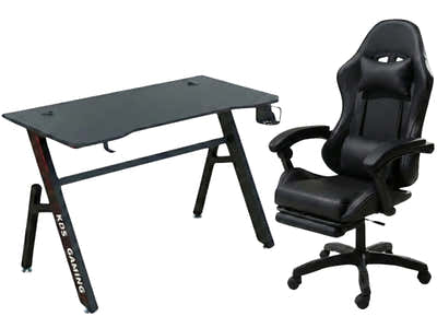 Gaming Table R6 140cm & Faron Gaming Chair PVC Black