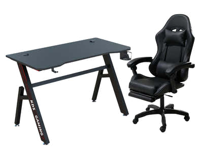 Gaming Table R6 140cm & Nicola Gaming chair PVC Black