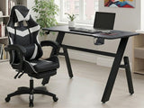 Gaming Table R6 140cm & Nicola Gaming chair PVC Black+White