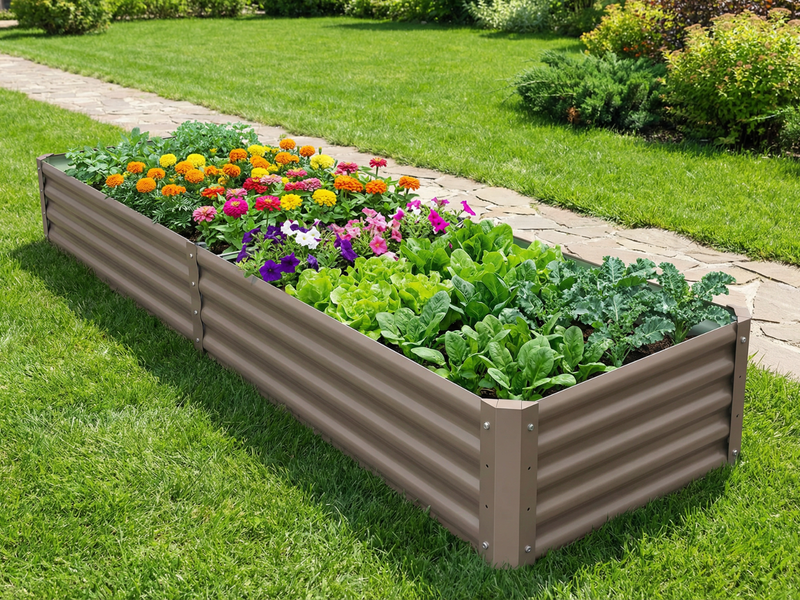Galvanized Steel Garden Bed 240x60x30 cm