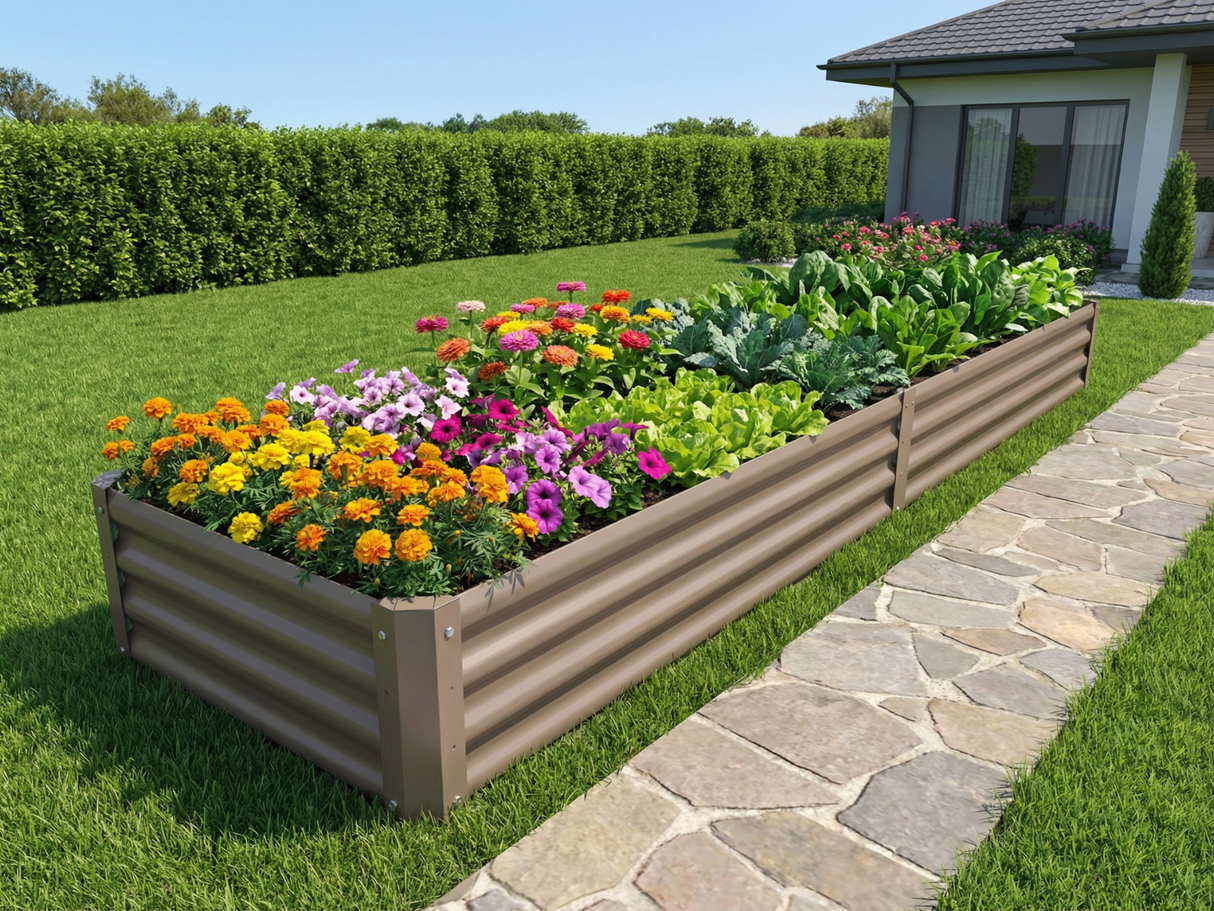 DS Galvanized Steel Garden Bed 240x60x30 cm