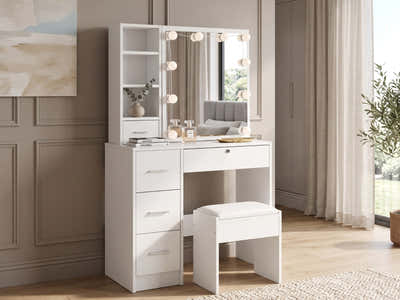 Ignited LED Dressing Table - White