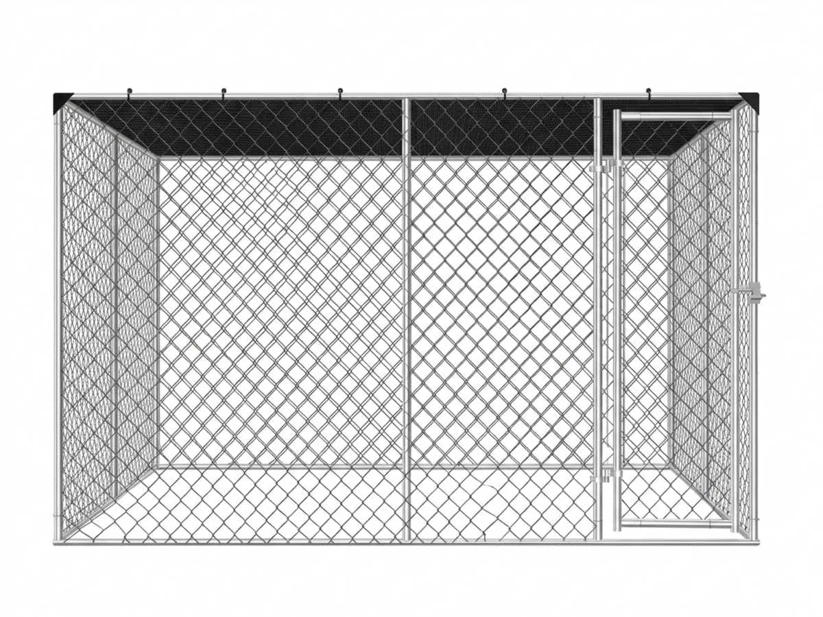 Dog Run With Shade Sail - 4m x 4m x 1.8m