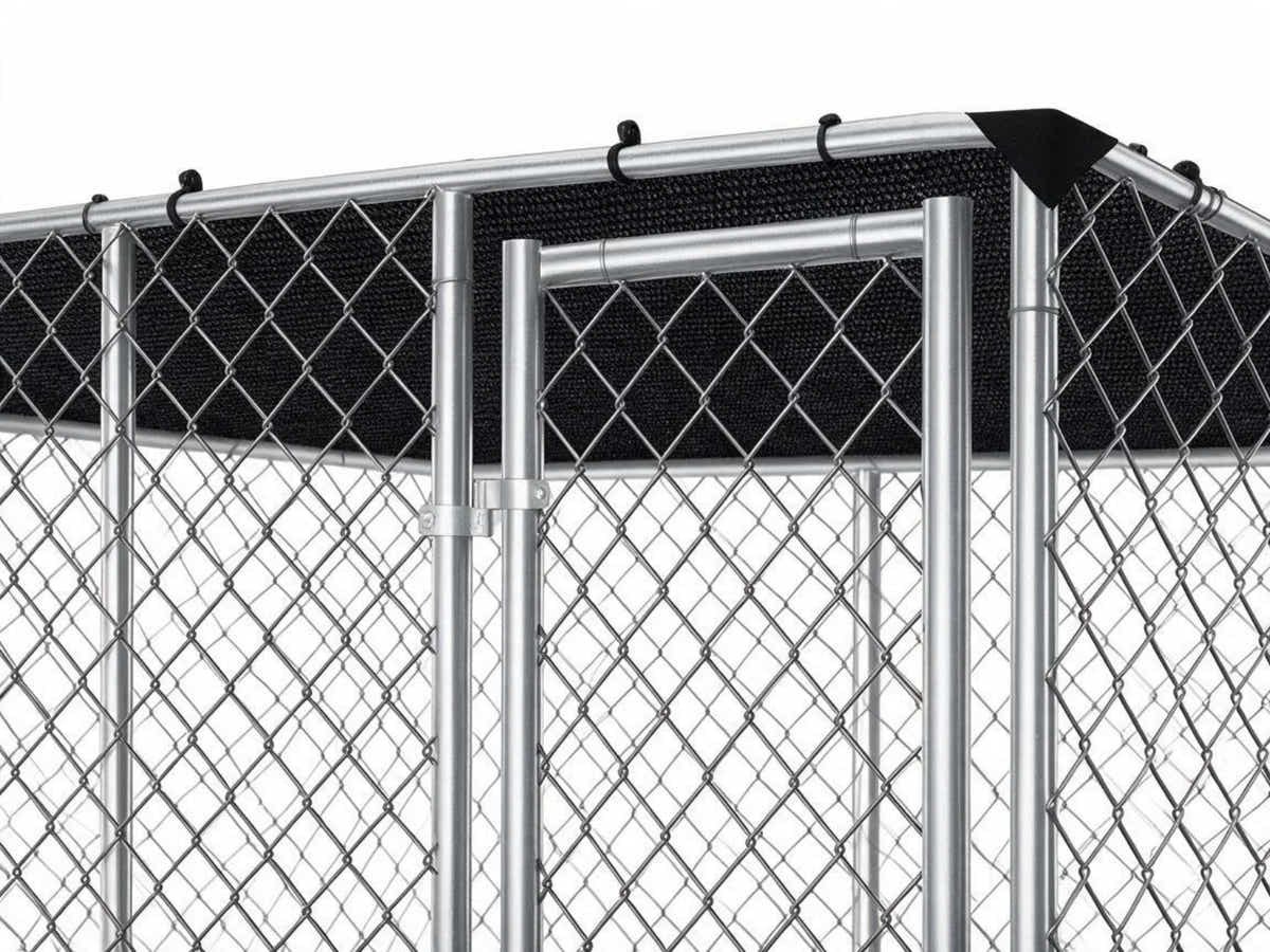 Dog Run With Shade Sail - 4m x 4m x 1.8m