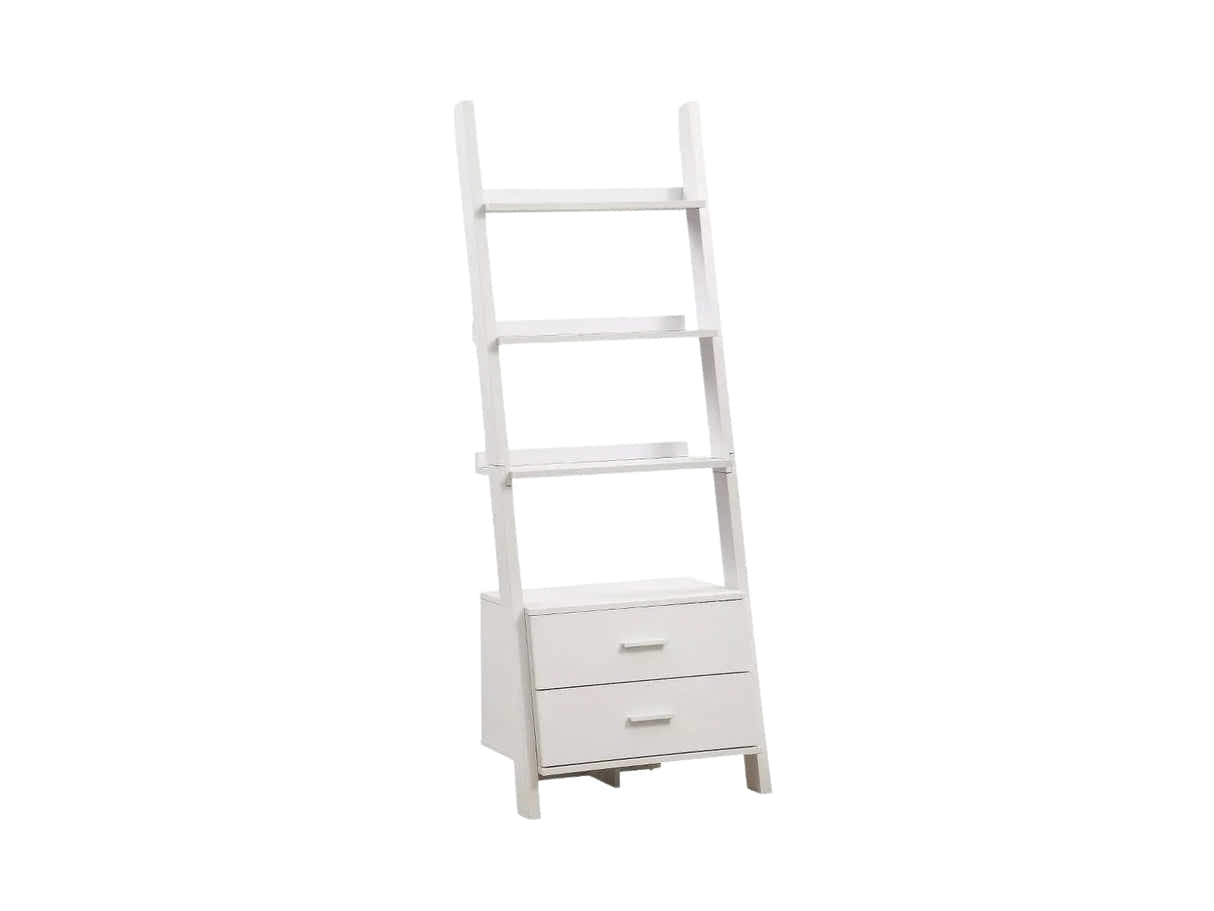 Hollow Core ladder Bookcase - White