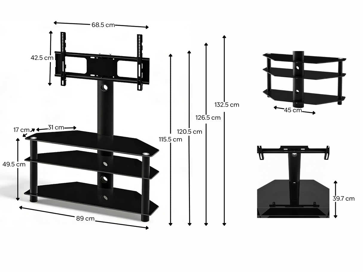 3-Tier TV Stand with Mount Bracket
