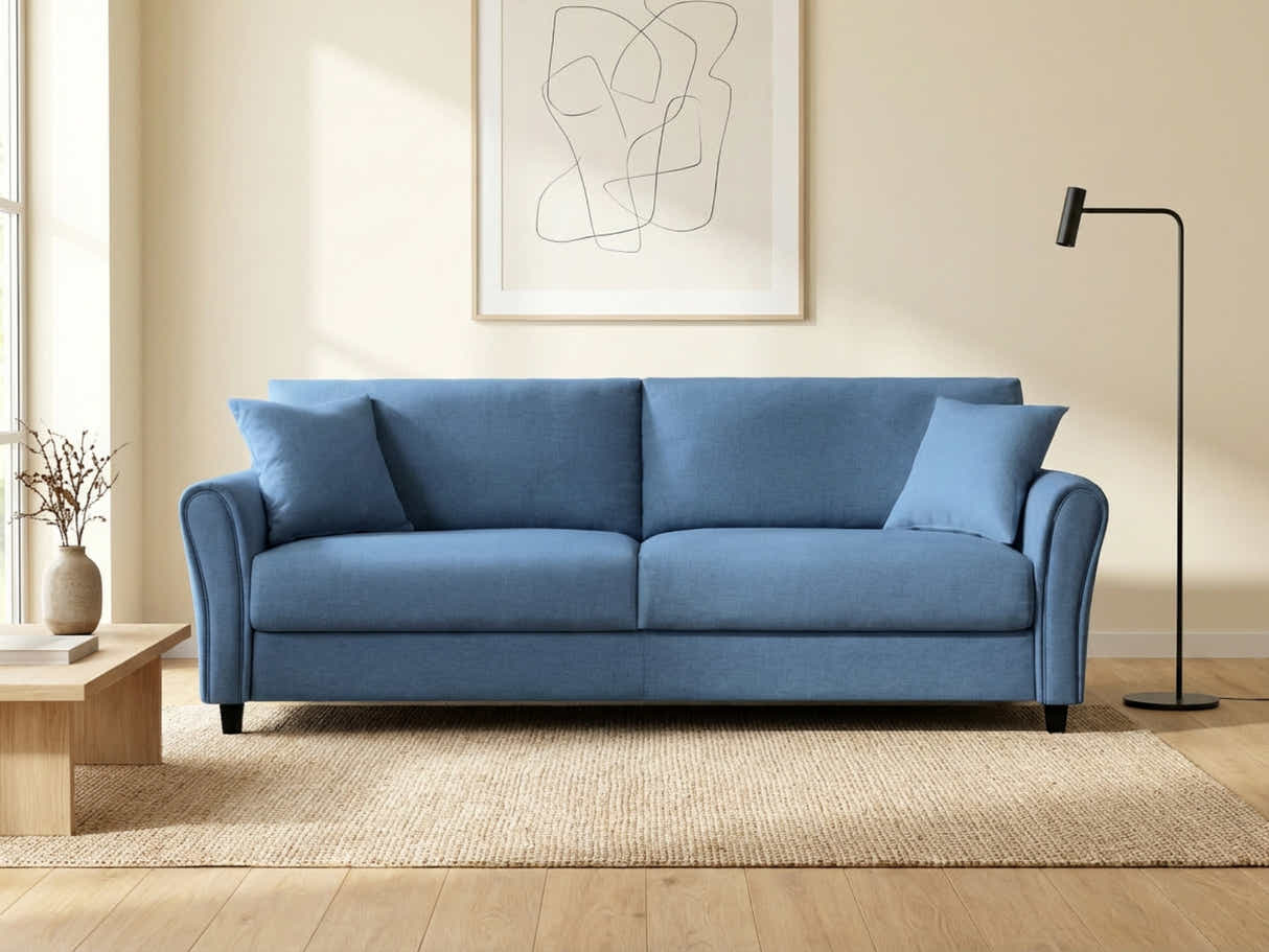 New Cozza Linen Sofa - Dark Navy