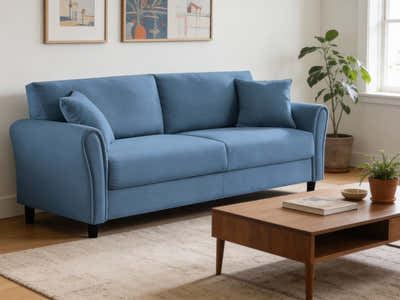 DS New Cozza Linen Sofa - Dark Navy
