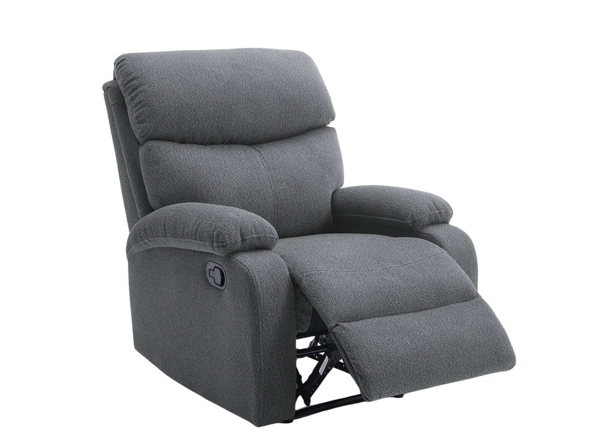 Giselle Boucle Recliner Chair - Dark Grey