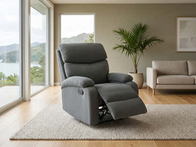 Giselle Boucle Recliner Chair - Dark Grey