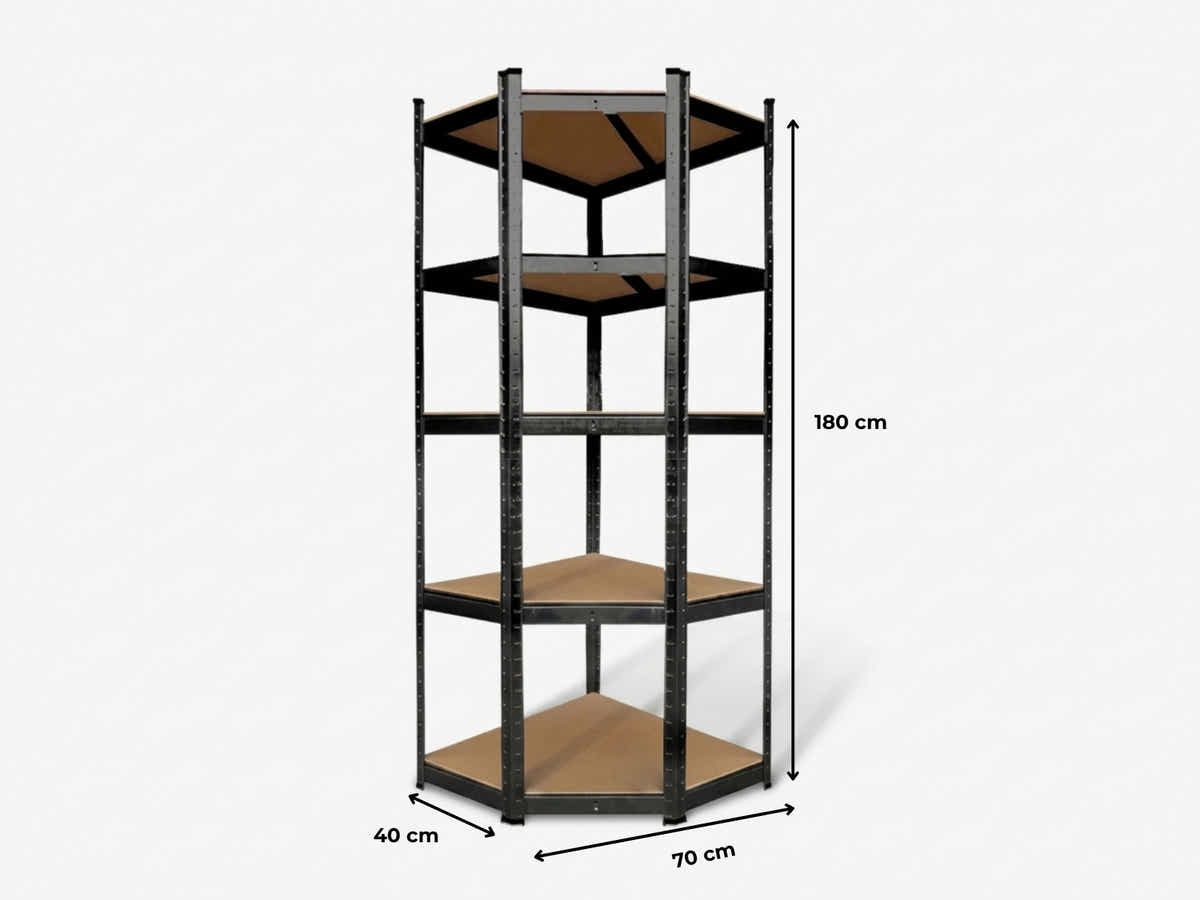5-Layer Boltless Corner Shelving - Black