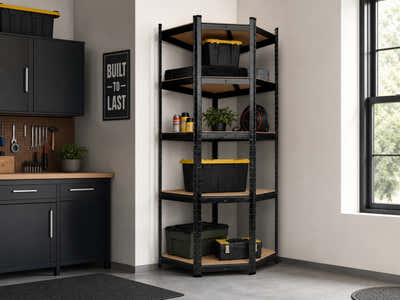 5-Layer Boltless Corner Shelving - Black