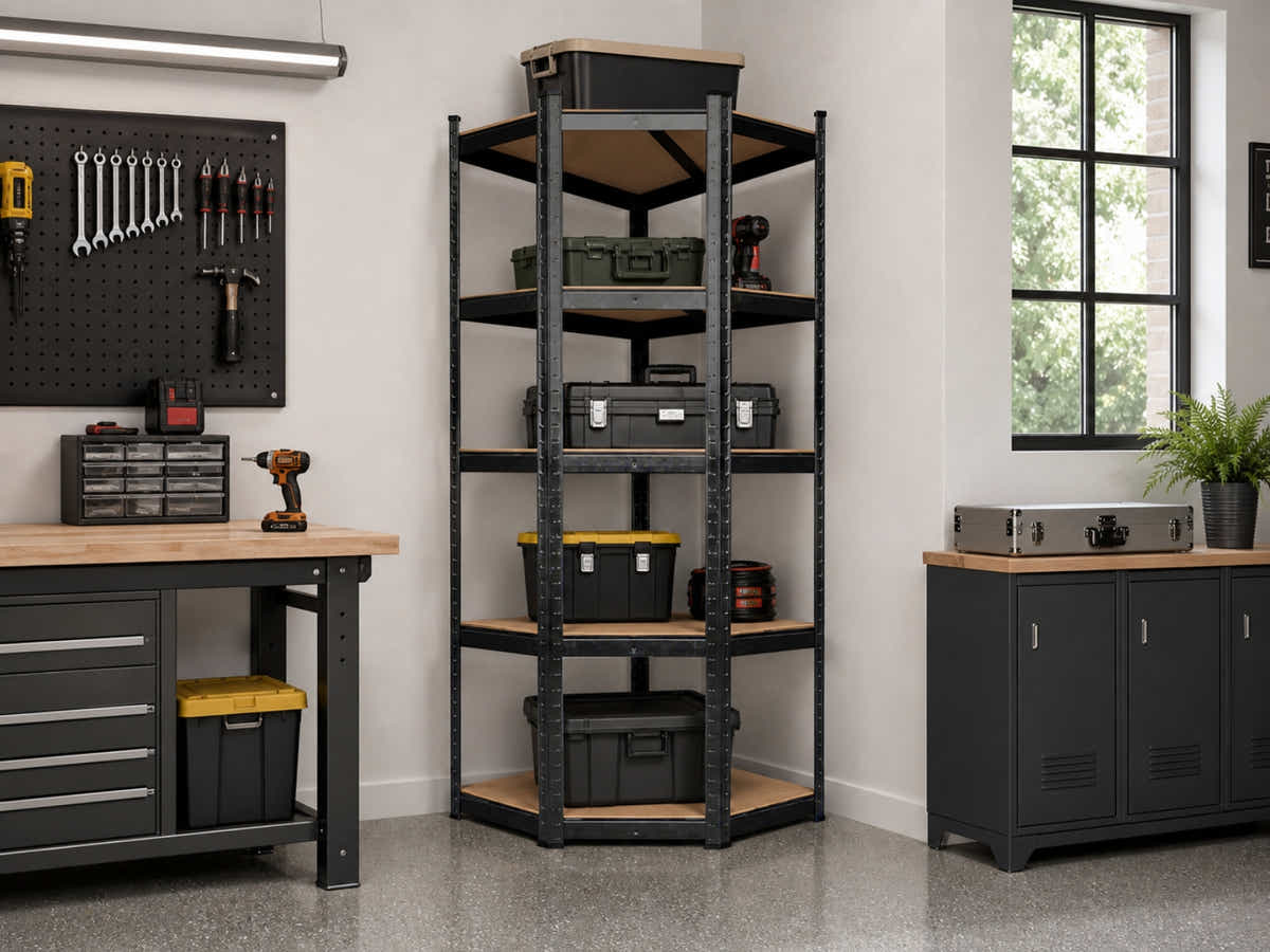 5-Layer Boltless Corner Shelving - Black