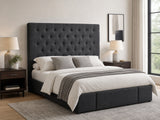 DS Rakel Linen Headboard Black - Queen