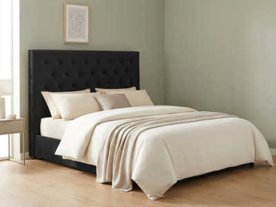 Rakel Velvet Headboard Black - Double