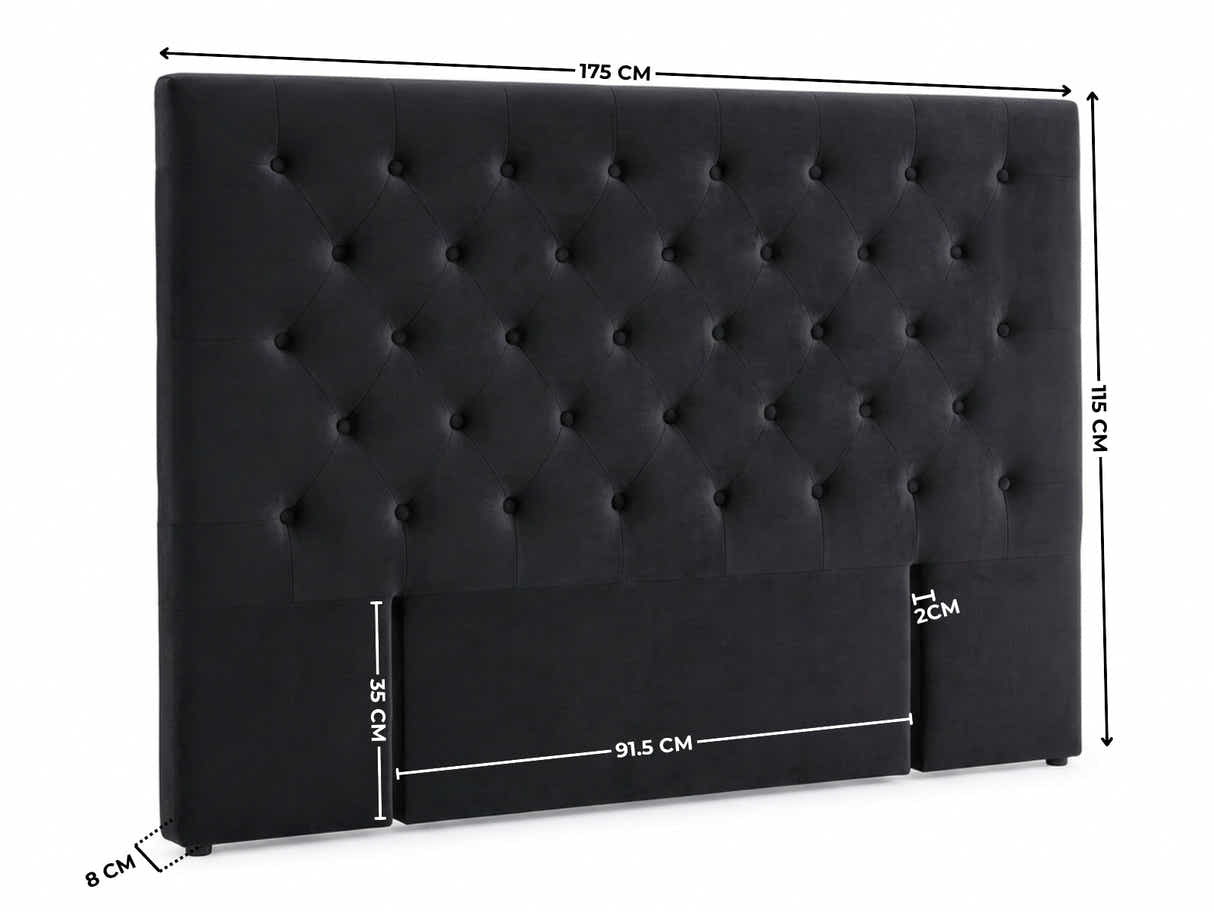 Rakel Velvet Headboard Black- King