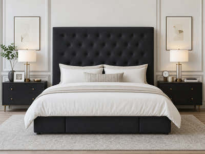 Rakel Velvet Headboard Black- King