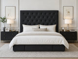 Rakel Velvet Headboard Black- King