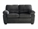 Lincole Corduroy 2-Piece Sofa Set - Dark Grey