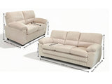 Lincole Corduroy 2-Piece Sofa Set - Beige