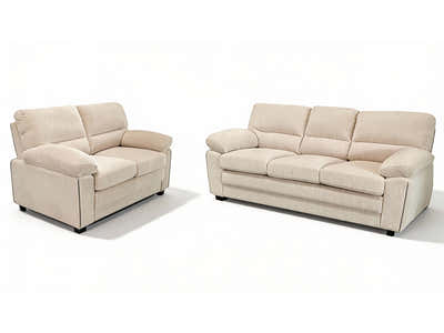 Lincole Corduroy 2-Piece Sofa Set - Beige
