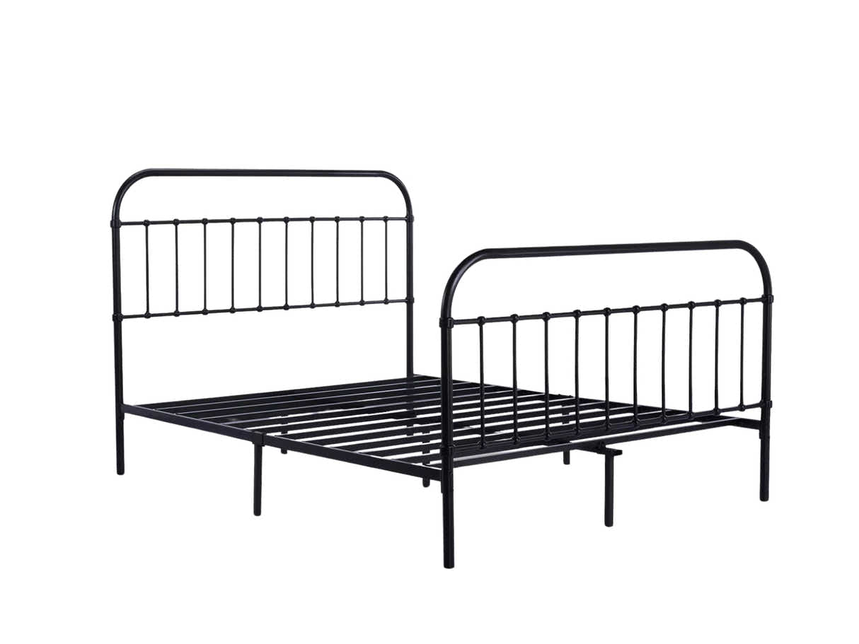 Darcy High Back Metal Bed Frame Black - King