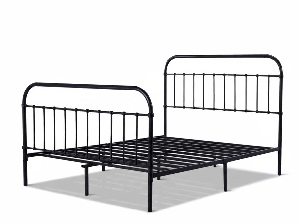 Darcy High Back Metal Bed Frame Black - King