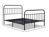 Darcy High Back Metal Bed Frame Black - King