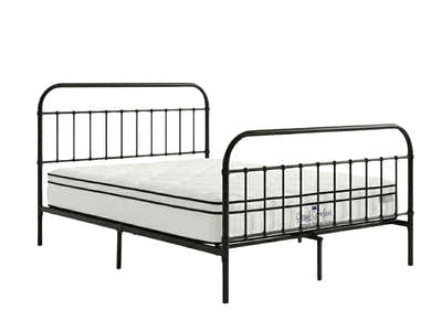 Darcy High Back Metal Bed Frame Black & Boucle22 Mattress - King