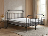 Darcy High Back Metal Bed Frame Black & MEM 23 cm Mattress - King